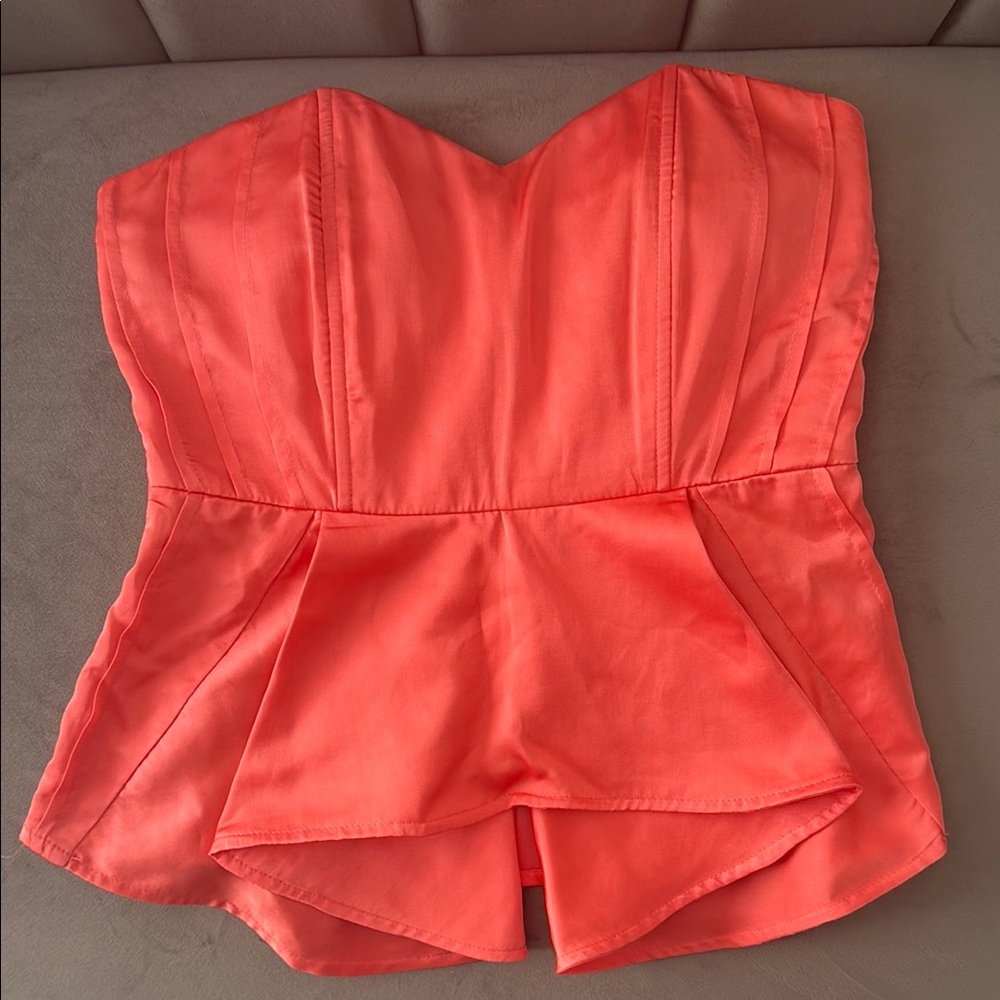 Minuet Petite Coral Strapless Top
